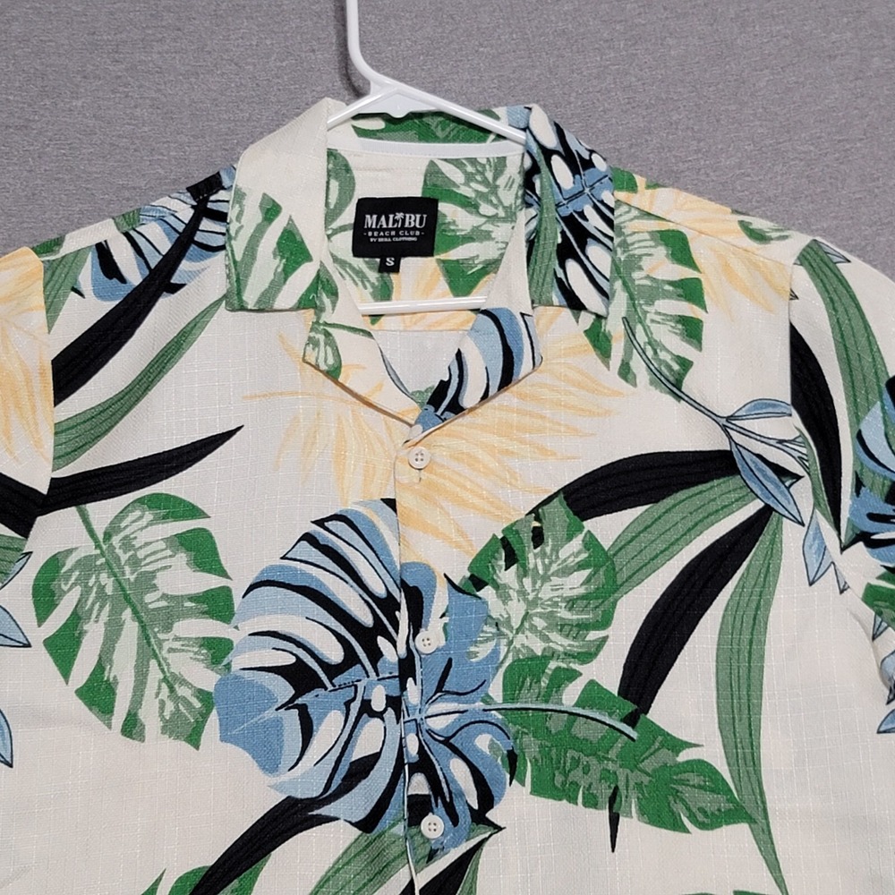 MALIBU BEACH CLUB Hawaiian Shirt Mens Small Button Up Short Sleeve Casual - Picture 2 of 11